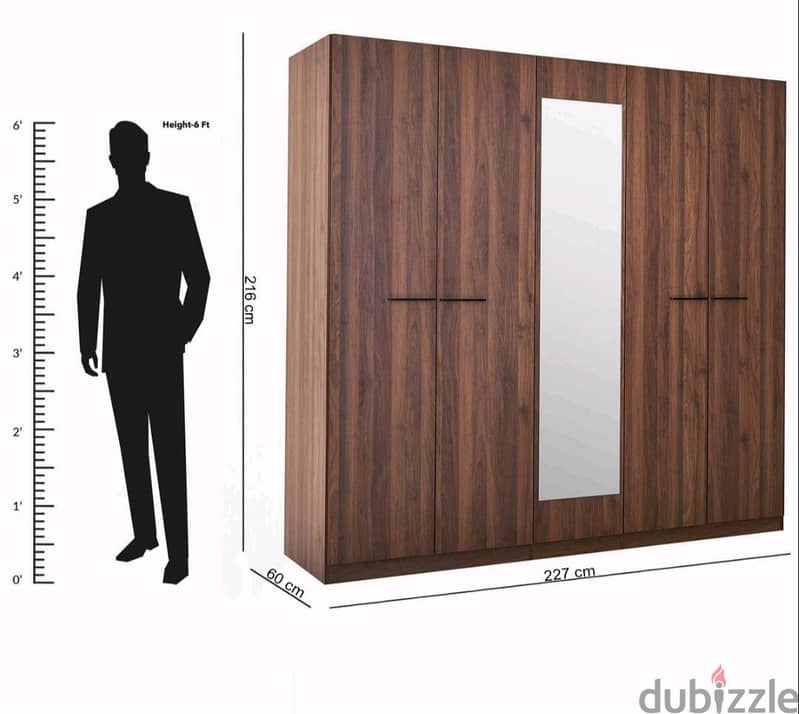 Majestic 5-Door Wardrobe with Mirror 5