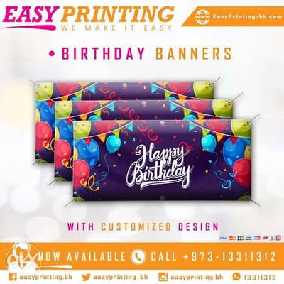 Birthday Banners Printing with Custom Name & Design!