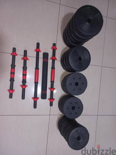55kg Dumbells and bar set