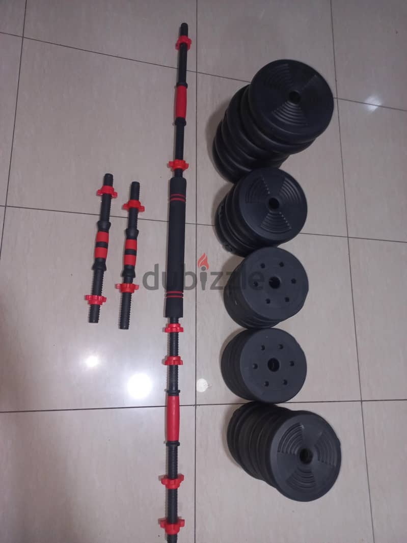 55kg Dumbells and bar set 1