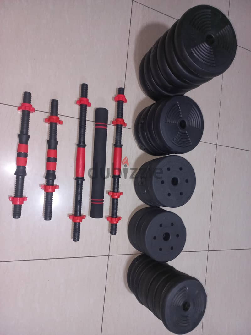 55kg Dumbells and bar set 2