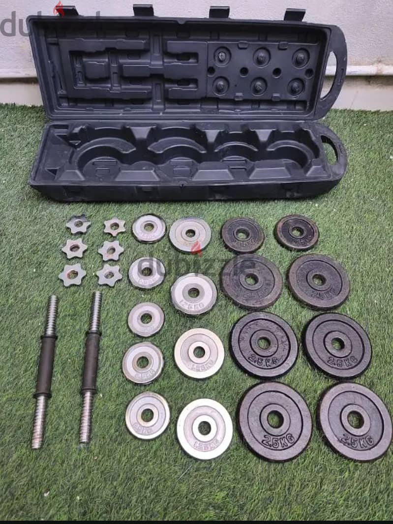 55kg Dumbells and bar set 3