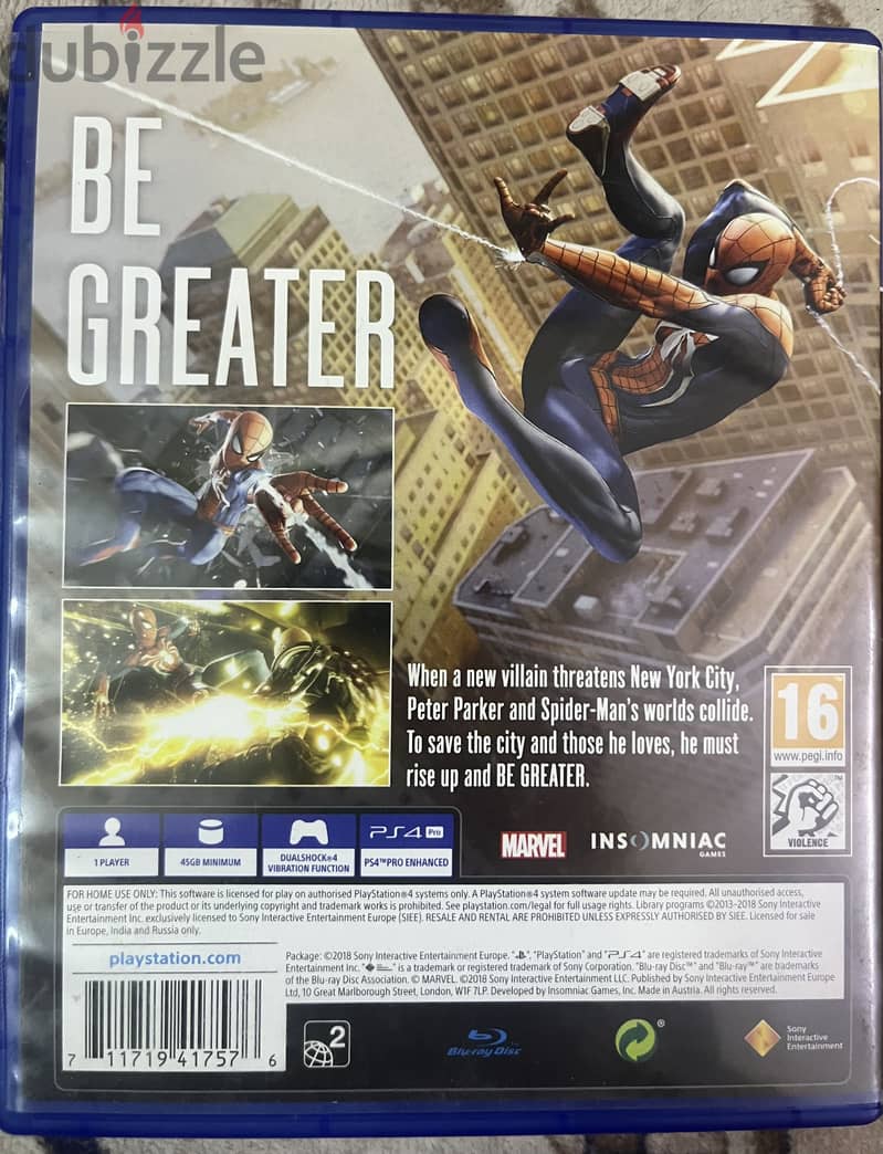 MARVELS SPIDER MAN PERFECT CONDITION NO SCRATCHES 3