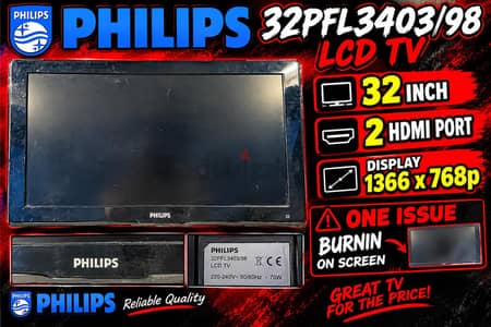 Philips TV LCD 32 INCH "READ DESCRIPTION"