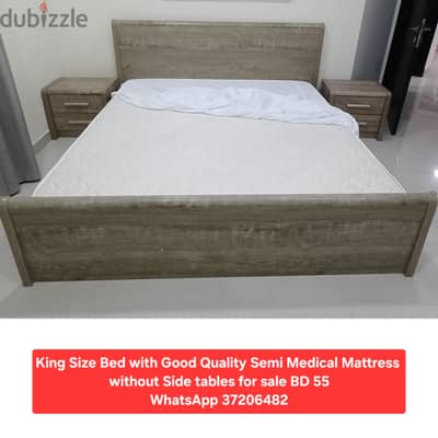 King Size Bed with Semi medical mattress & other items for sale