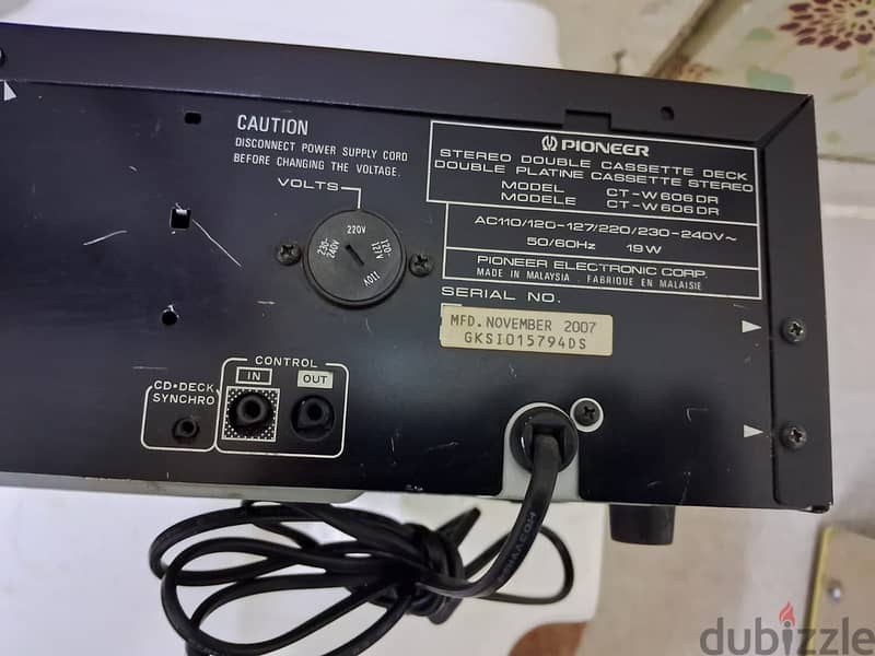 Stereo Double cassette Deck (CT-W606DR) -A side working -MFD Nov 2007 6