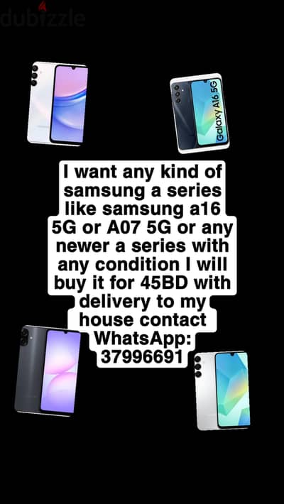 I want any kind of samsung a series with any condition for 45bd