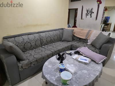 6 seater L shaped Sofa set with centre table for sale