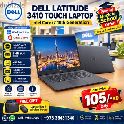 Best Offer DELL Core i7 10th Gen Touch Laptop 14" FHD Touch IPS Screen