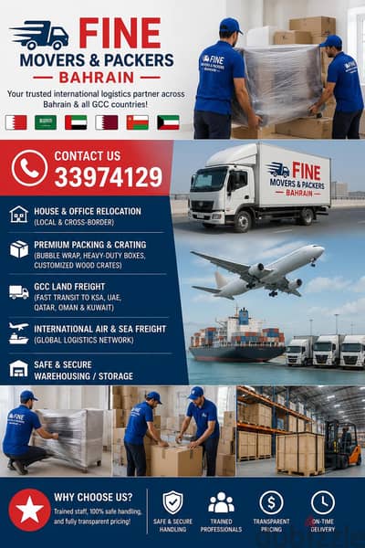 Bahrain Movers and Packers low cost ​ Fine Movers: Professional Shif