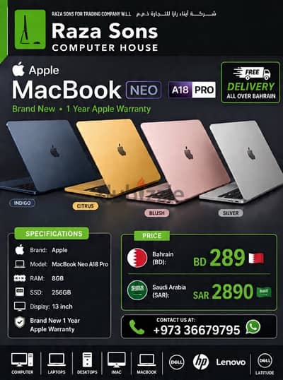 Apple MacBook NEO A18 pro Brand New 1 Year Apple Warranty