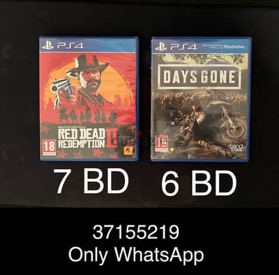 PS4 Games for Sale (Red Dead Redemption 2 & Days Gone)
