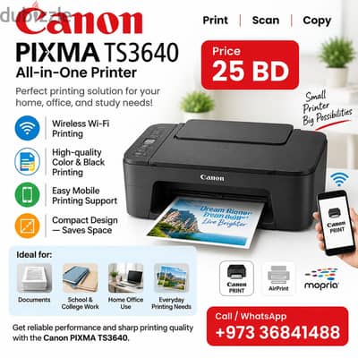 Canon PIXMA All-in-One Printer Copy Color WiFi Call/ 36841488