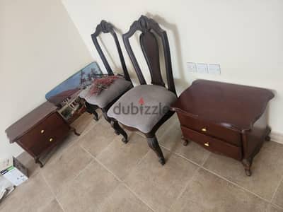coat with mattress and 2 side table