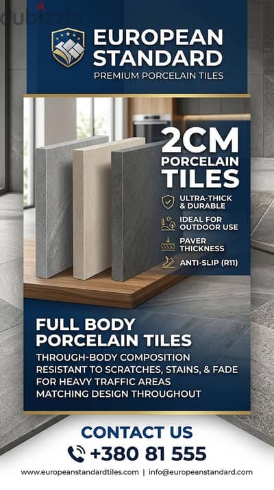 Porcelain tiles 2CM