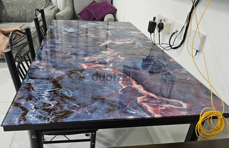 Dining table for sale in Good condition with 2 chairs. Slightly used