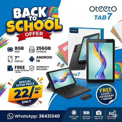 Special Offer New Smart 5G Tab 7 With Keyboard & Mouse 8GB RAM+256GB