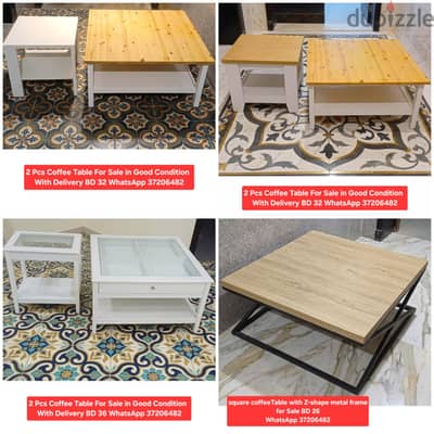 Variety of Center table and other items for sale with Delivery