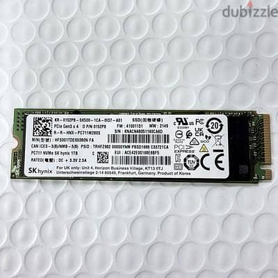 SKHYNIX 1 TB 3rd gen nvme SSD