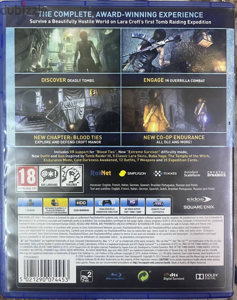 RISE OF THE TOMB RAIDER PS4 CD IN GOOD CONDITION WORKS PERFECTLY 1