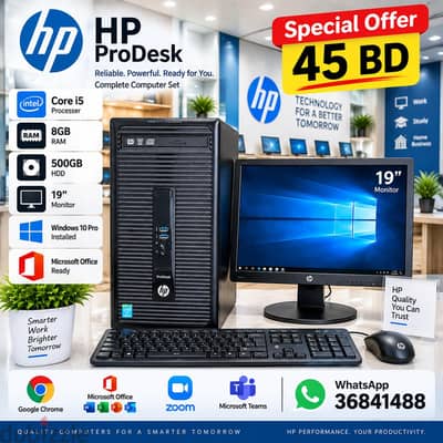HP Core i5 Computer Set | 8GB RAM 500GB HDD Win 10 Pro Office-36841488