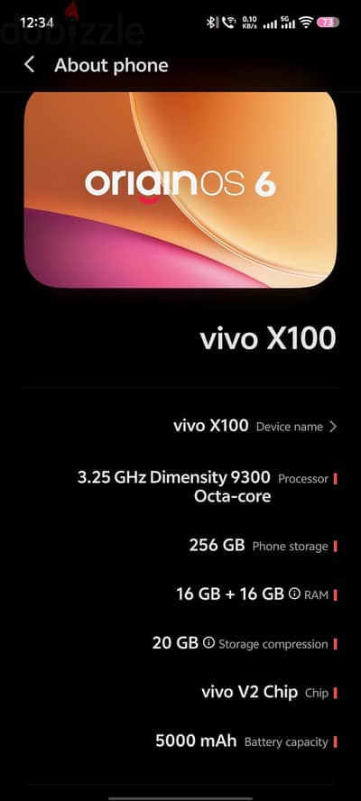 Vivo x100 16+16gb ram 256gb Dimensity 9300