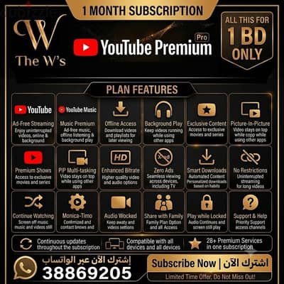 Only 1 BD YouTube and YouTube music Premium on your own account