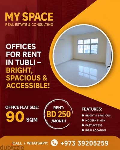 Office  for Rent in Tubli – Bright& Spacious