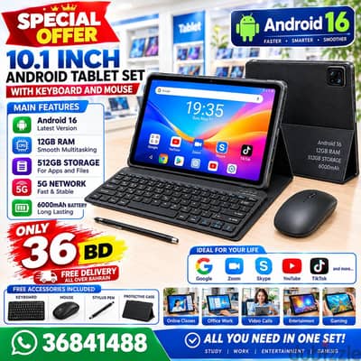 Oteeto Tab 16 | 12GB RAM | 512GB Storage Android 16 WhatsApp/ 36841488