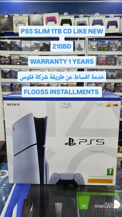 PS5 SLIM 1TB CD 1 YEARS WARRANTY SONY ASHRAF