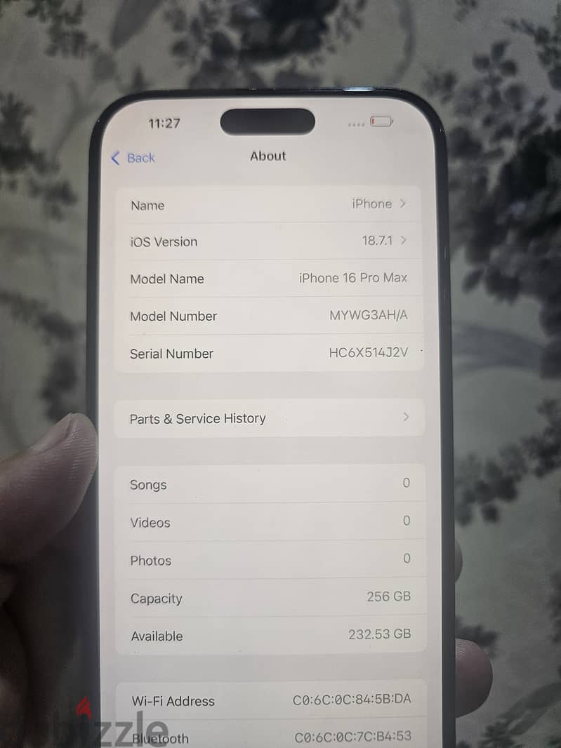 iPhone 16PM 256GB   89% Screen changed GX 220BD 2