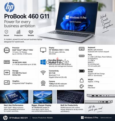 HP ProBook 460 G11 – Brand New | Never Used | Intel Core Ultra