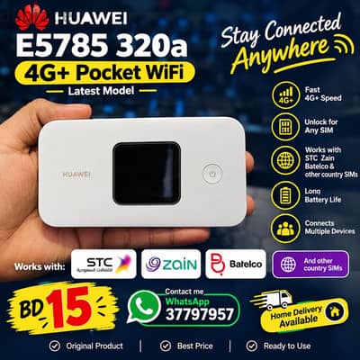 Huawei E5785-320a 4G+ Pocket Wi-Fi  Latest Model  Unlocked