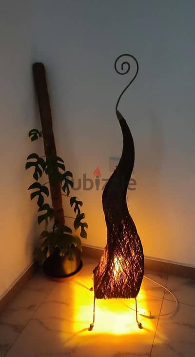 Handcrafted Balinese Bohemian Flame Floor Lamp (Made in Indonesia)