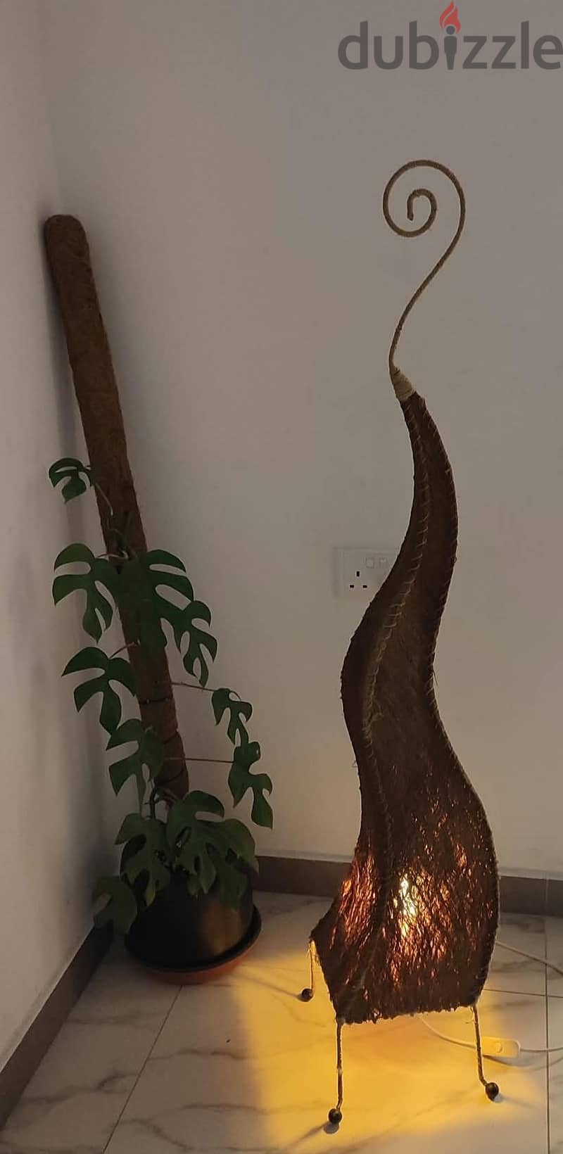 Handcrafted Balinese Bohemian Flame Floor Lamp (Made in Indonesia) 2