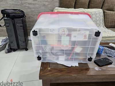 Big storage box strong plastic with wheels