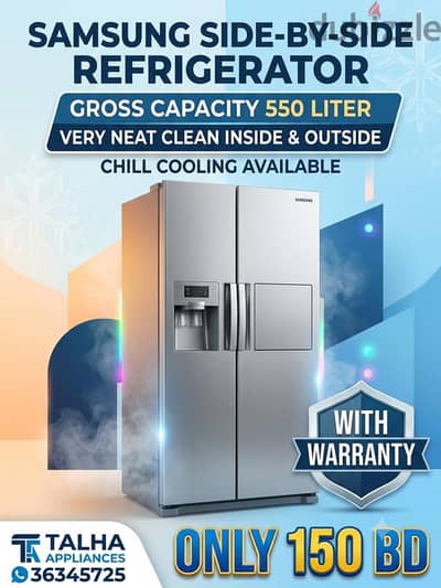 Samsung Side By Side Capacity 550 Liters Very Good Condition 150BD