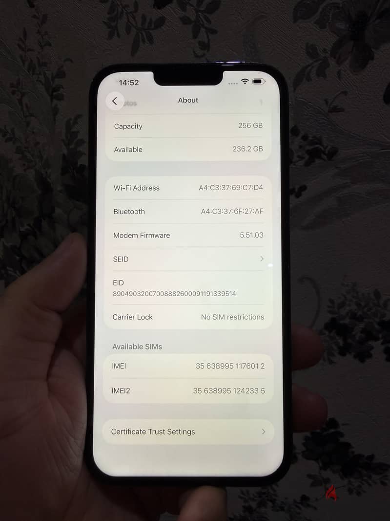 iPhone 13 Pro Max Blue|  256GB 100% - Screen changed 13Blue - ازرق 3