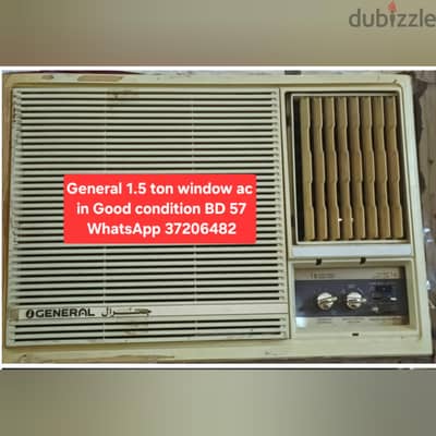 General 1.5 ton window ac and other items for sale with fixing