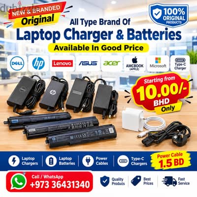 Big Sale New Original - All Type Brand of Laptop Charger & Batteries