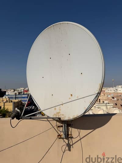Airtel settop box with dish antenna and LNB