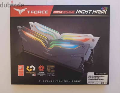 Team Group DDR4 Gaming Night Hawk RGB RAM 16GB Kit (2x 8GB) (White)