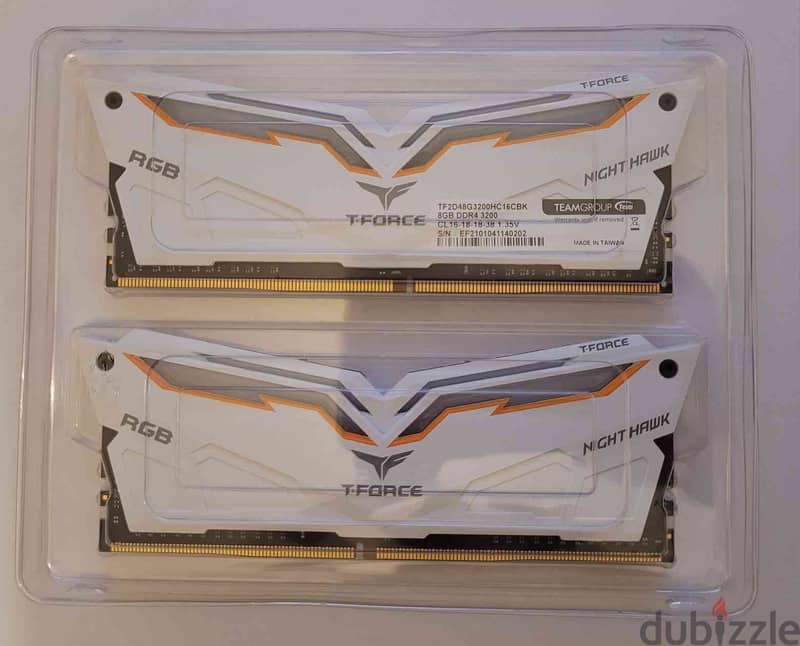 Team Group DDR4 Gaming Night Hawk RGB RAM 16GB Kit (2x 8GB) (White) 3