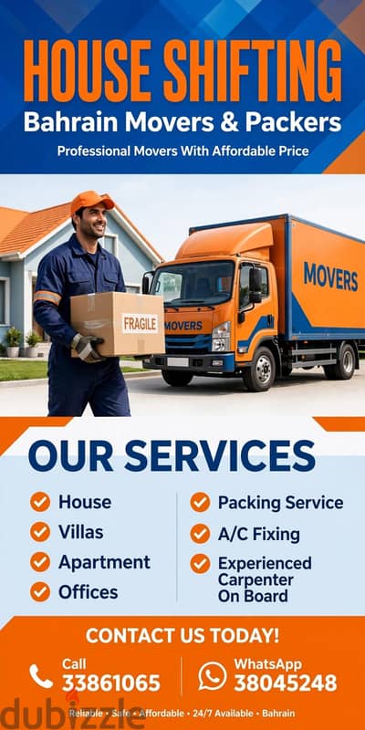 House Movers in Bahrain villa flat office shifting