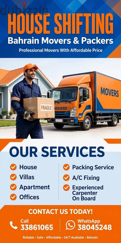 Furniture Movers in Bahrain villa flat office shifting