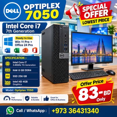 Special Offer DELL Core i7 7th Generation Computer 8GB DDR4 RAM Win 11