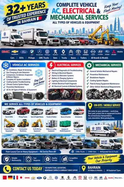 Complete Vehicle AC , Electrical and Mechanical Services for all Cars