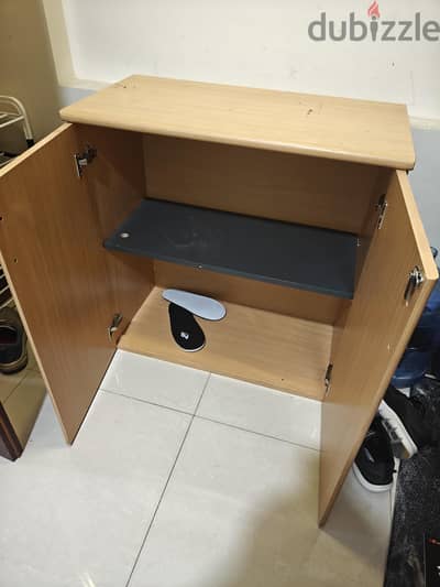 computer table and shoe stand