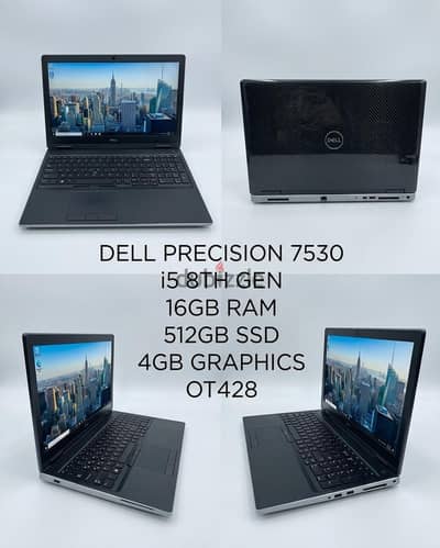 Dell Precion7530 -i5 8th Generation. 16GB ram and 512 SSD. QuadroP2000