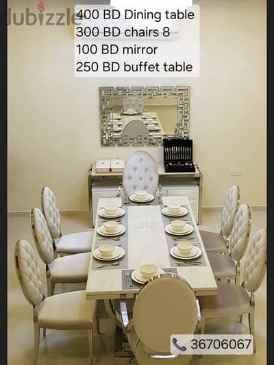 dining table and buffet table